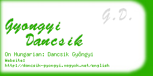 gyongyi dancsik business card